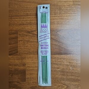 Vtg Majesty Aluminum Double Point Knitting Needles Size 4 7" Green Made In USA